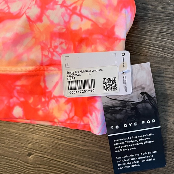 NWT ⭐️ Lululemon Energy Bra High Neck Long Line Shibori  To Dye For Size 6 - Picture 2 of 5